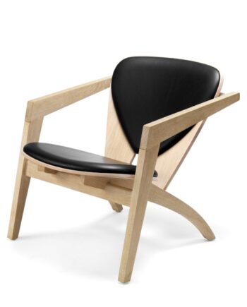 Wegner Butterfly Ge460 Stol Ubehandlet Bøg Sort Læder  : Erling Christensen Møbler