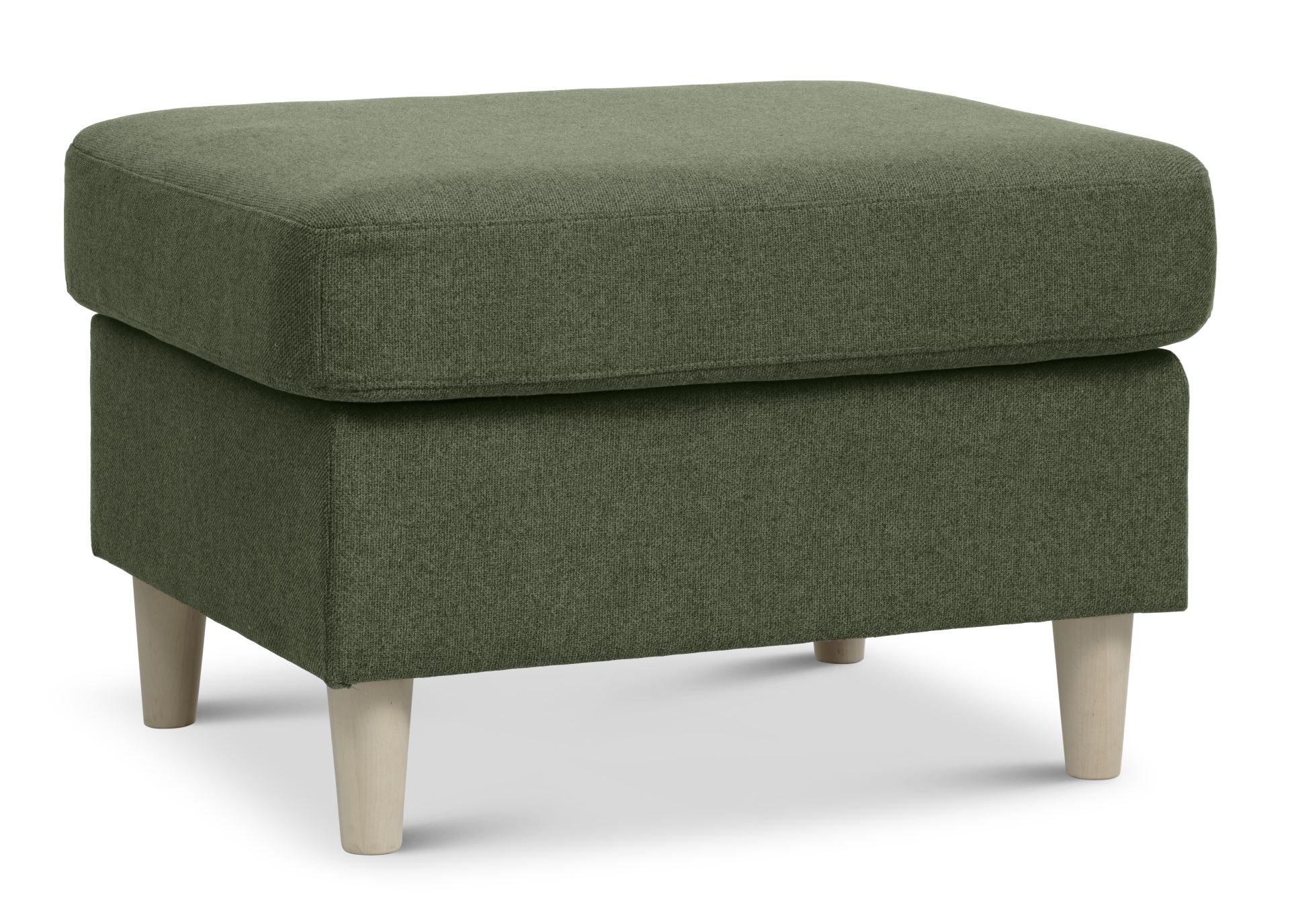 Wendy Puf Rektangulær Vinter Mosgrøn Polyester Stof Og Natur Træ 85x72
