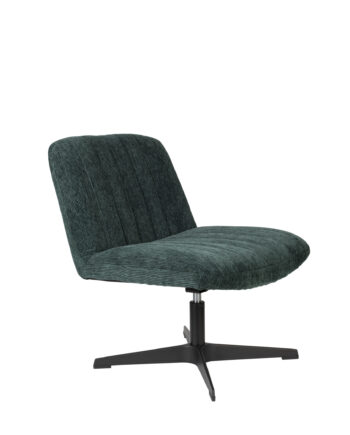 White Label Living Belmond Drejestol Grøn Fløjl Polyester Og Metal