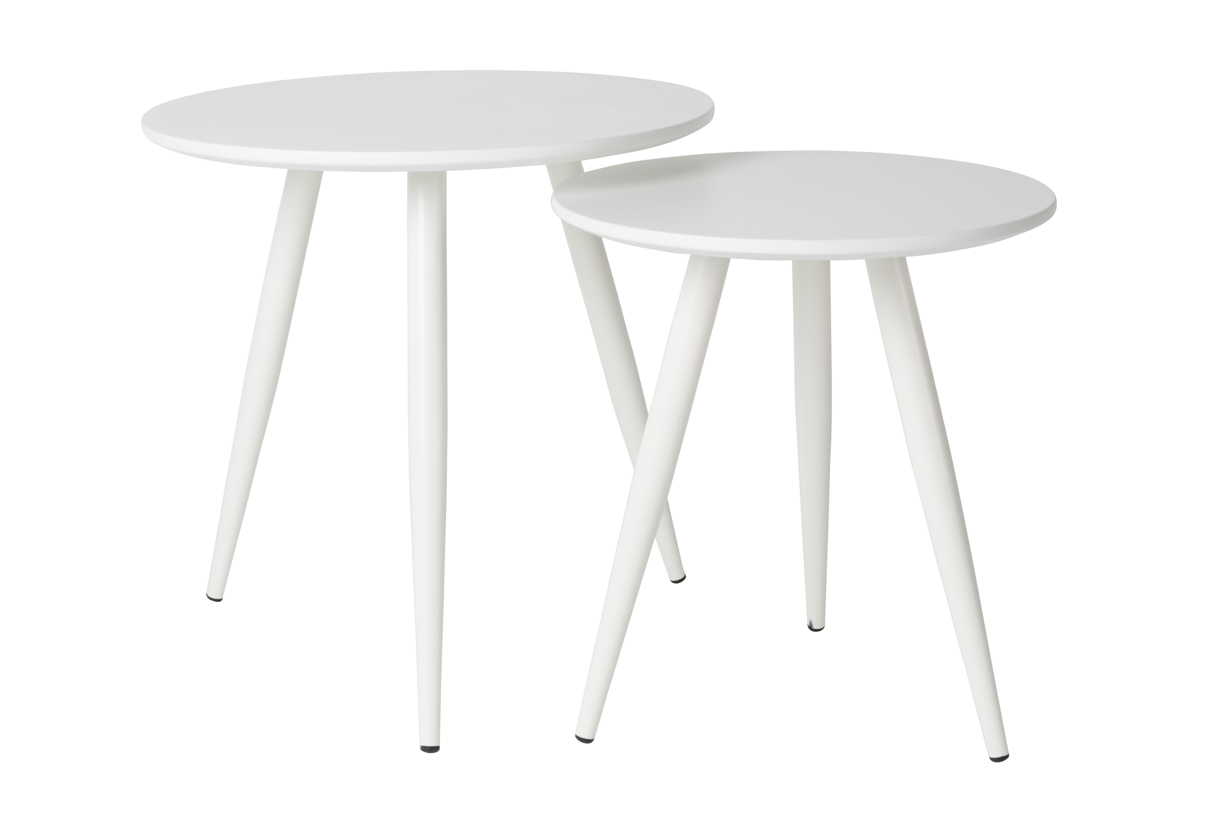 White Label Living Daven Sidebord Hvid Træ  Sæt Med