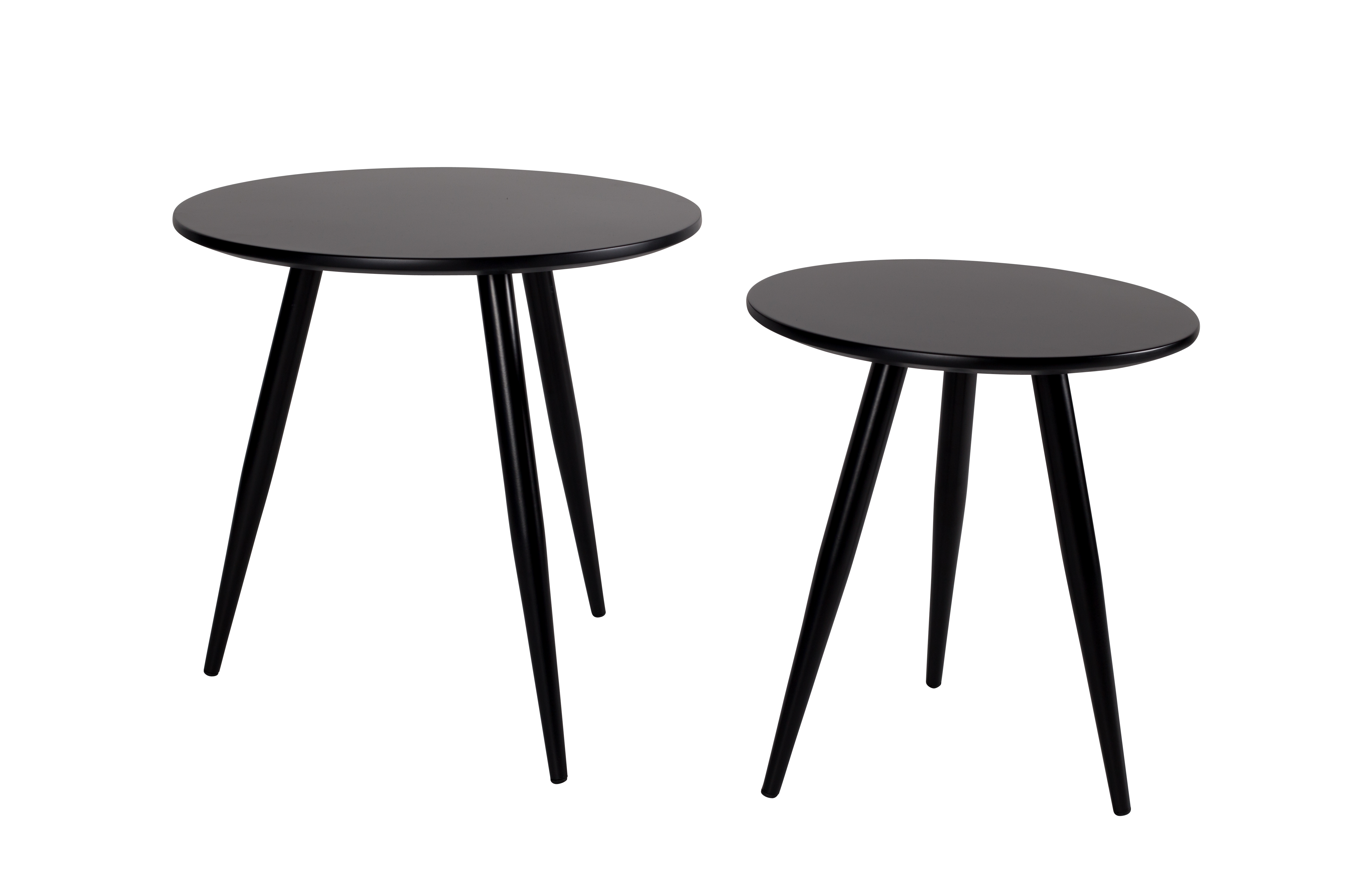White Label Living Daven Sidebord Sort Metal  Sæt Med