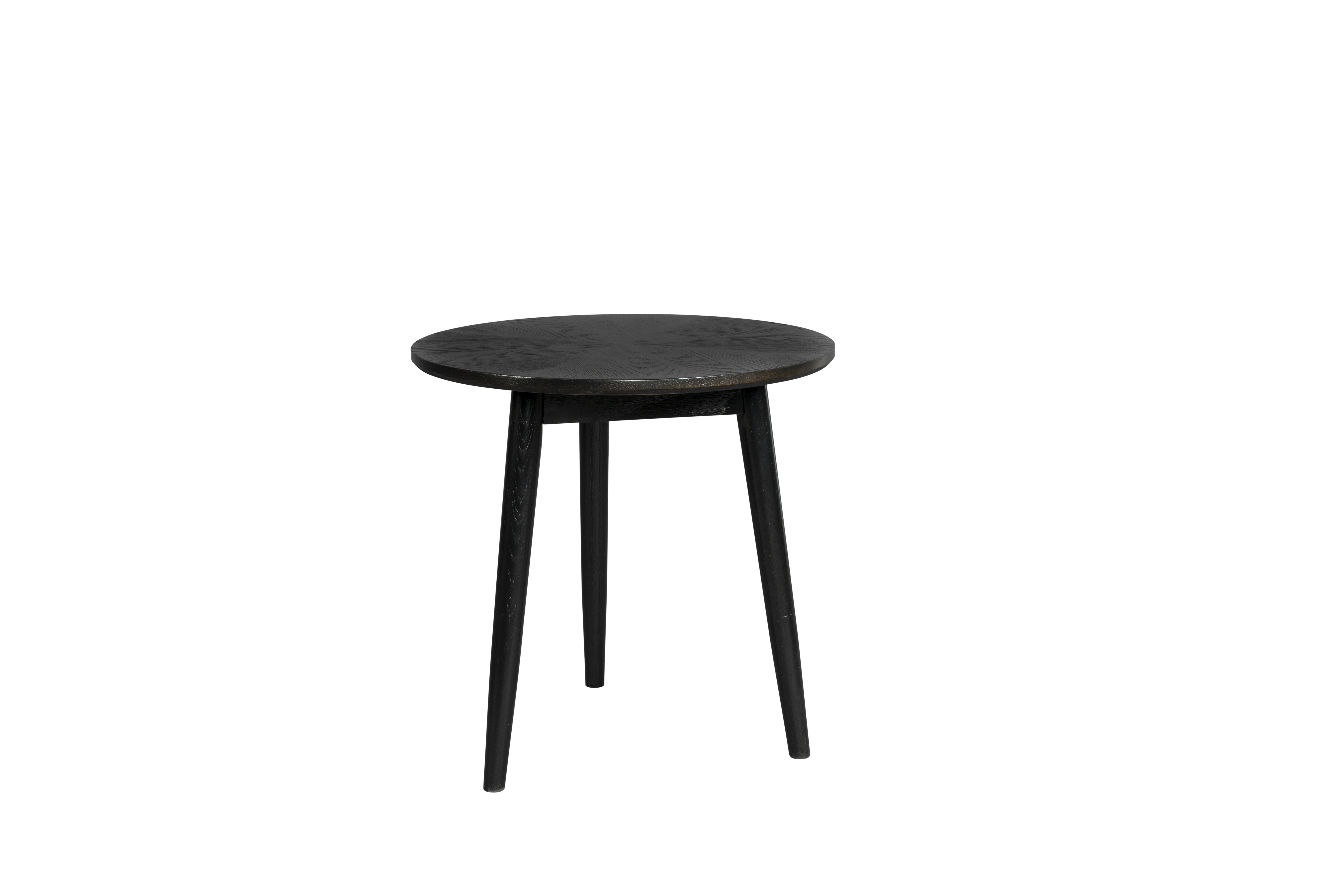 White Label Living Fabio Sidebord  Rund Sort Egefinér Og Egetræ  ø50