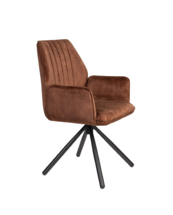 White Label Living Jamie Spisebordsstol     Armlæn Rust Polyester Og Metal