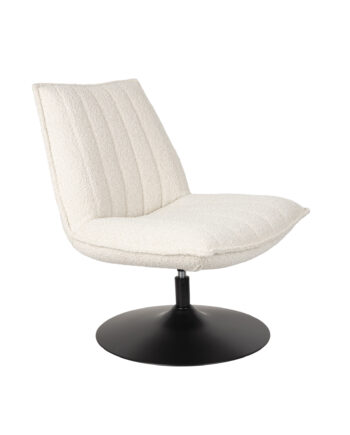 White Label Living Jax Loungestol Offwhite Bouclé Og Metal