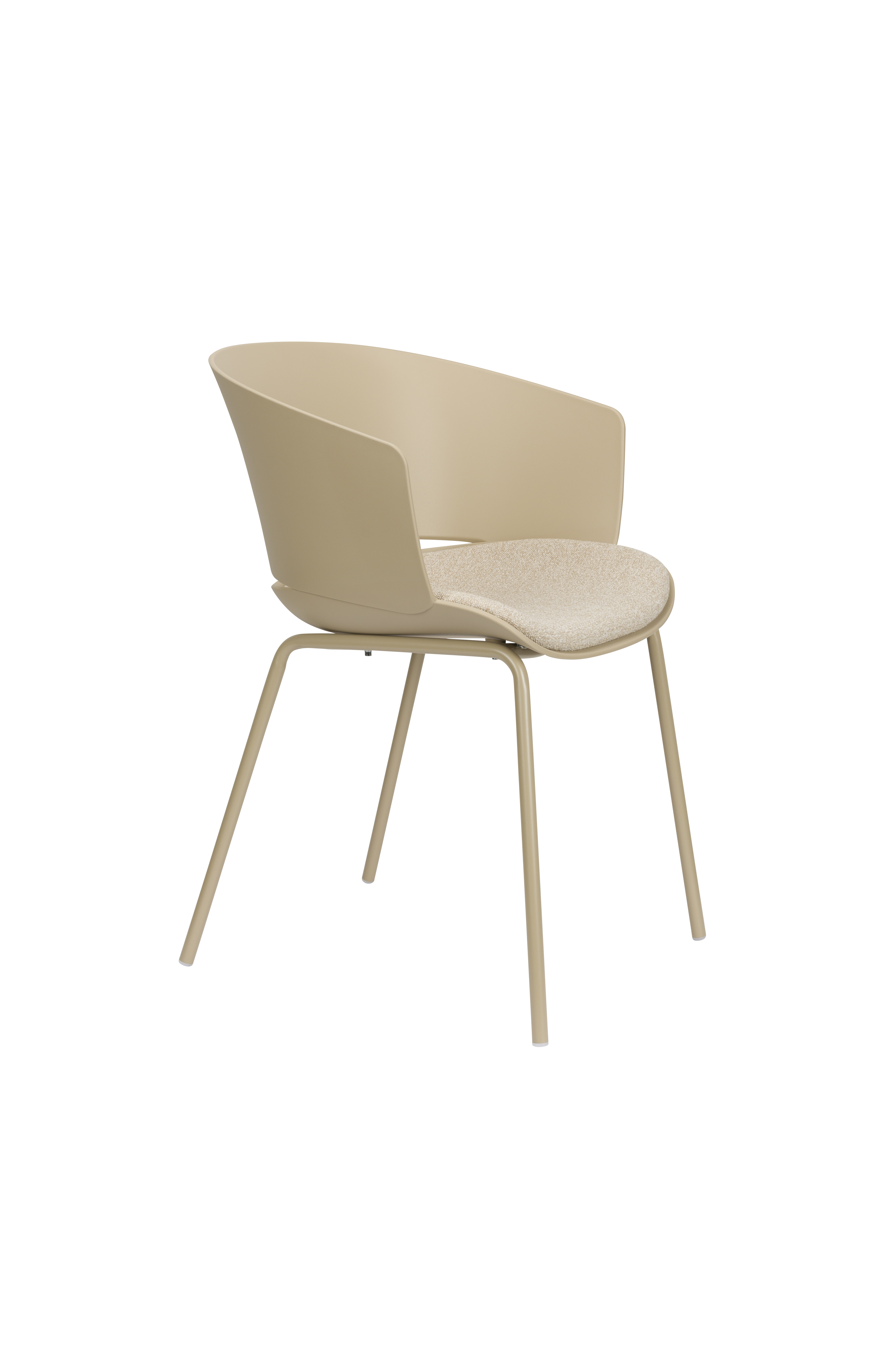 White Label Living Jessica Spisebordsstol     Armlæn Beige Polypropylen Polyester Metal