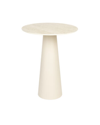 White Label Living Joya Sidebord  Lav  Rund Beige Keramik Jern  ø40