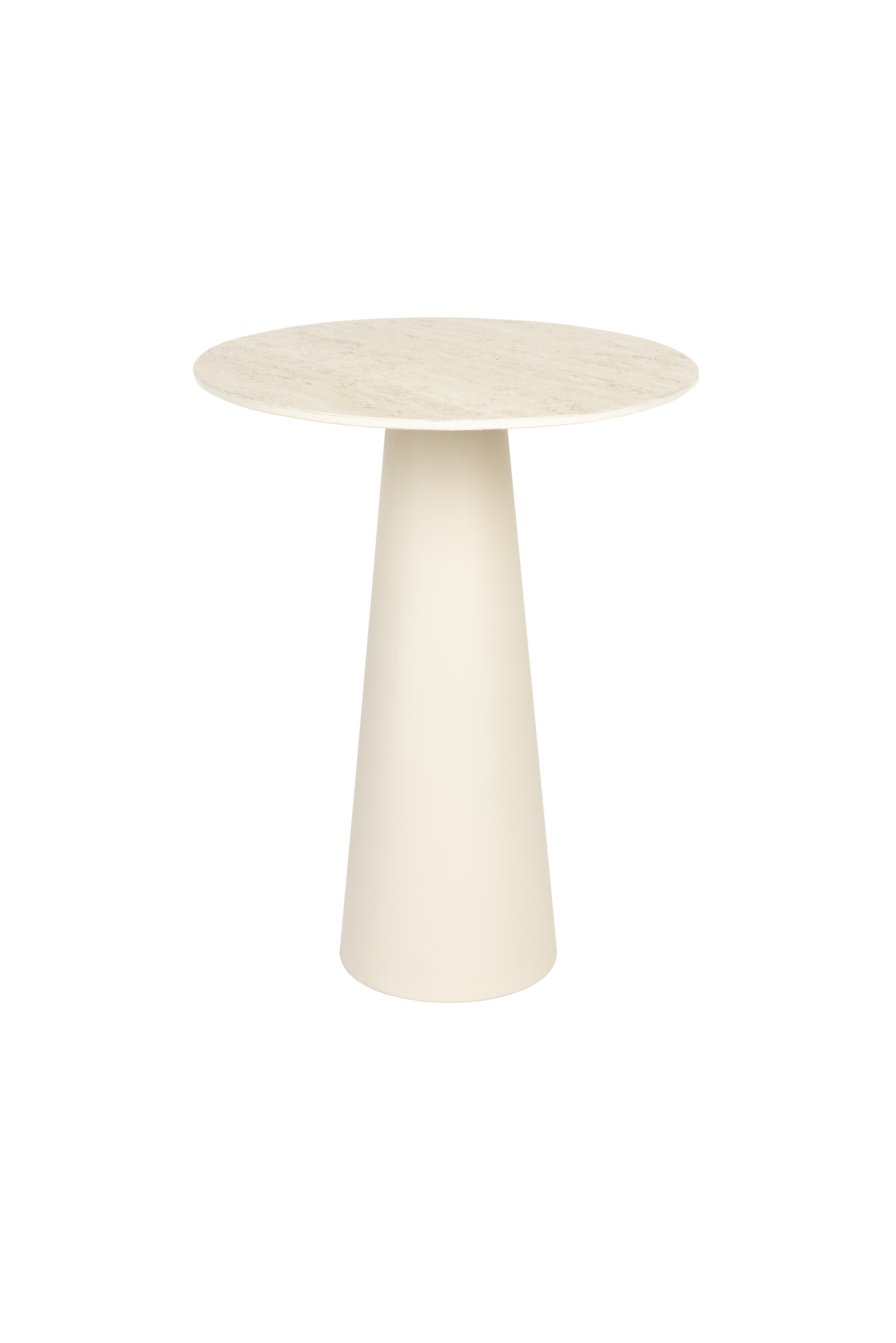 White Label Living Joya Sidebord  Lav  Rund Beige Keramik Jern  ø40
