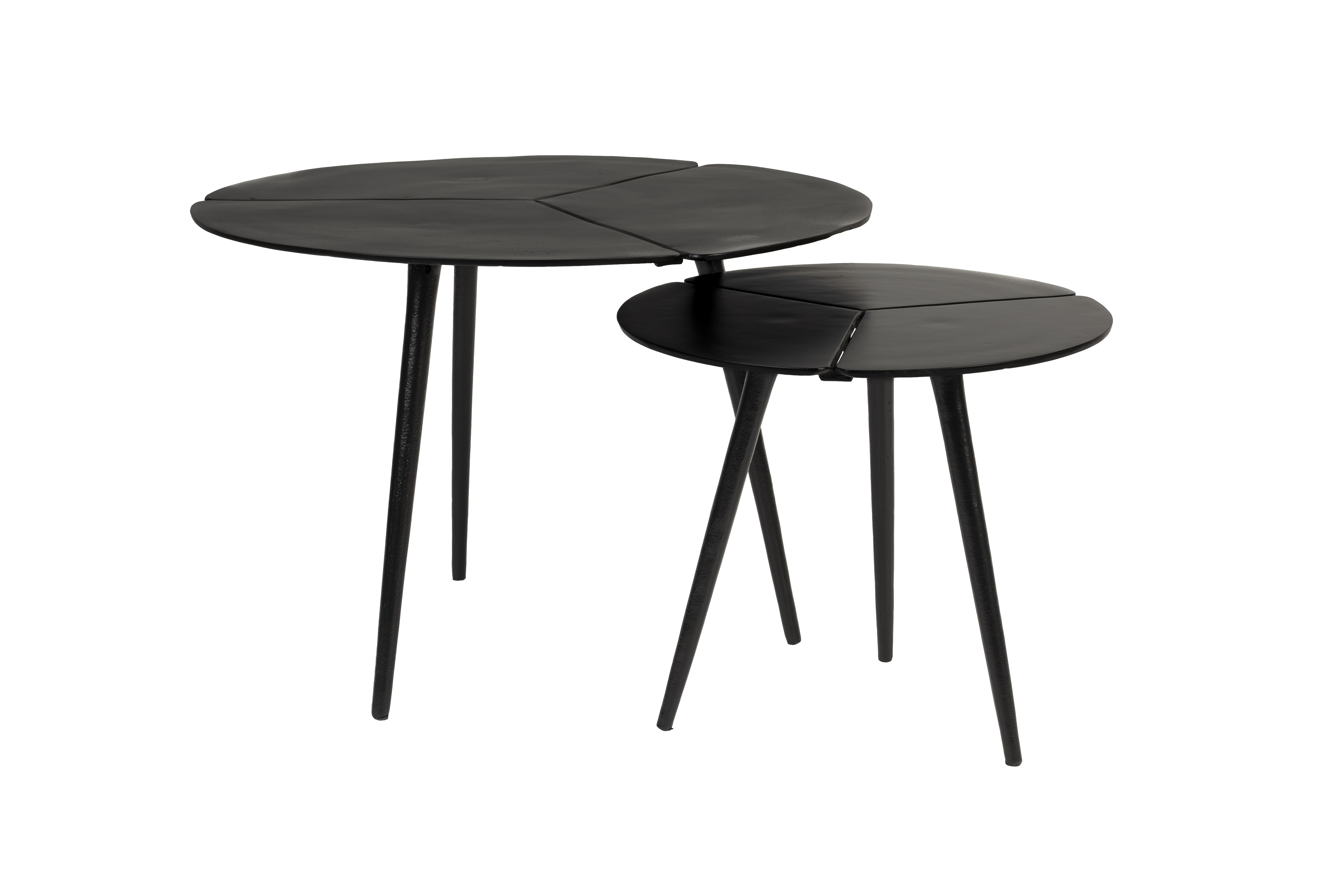 White Label Living Kourdeboer Sidebord Sort Aluminium  Sæt Med