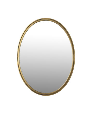 White Label Living Matz   Vægspejl  Oval Spejlglas Og Antik Messing Jern  80x60