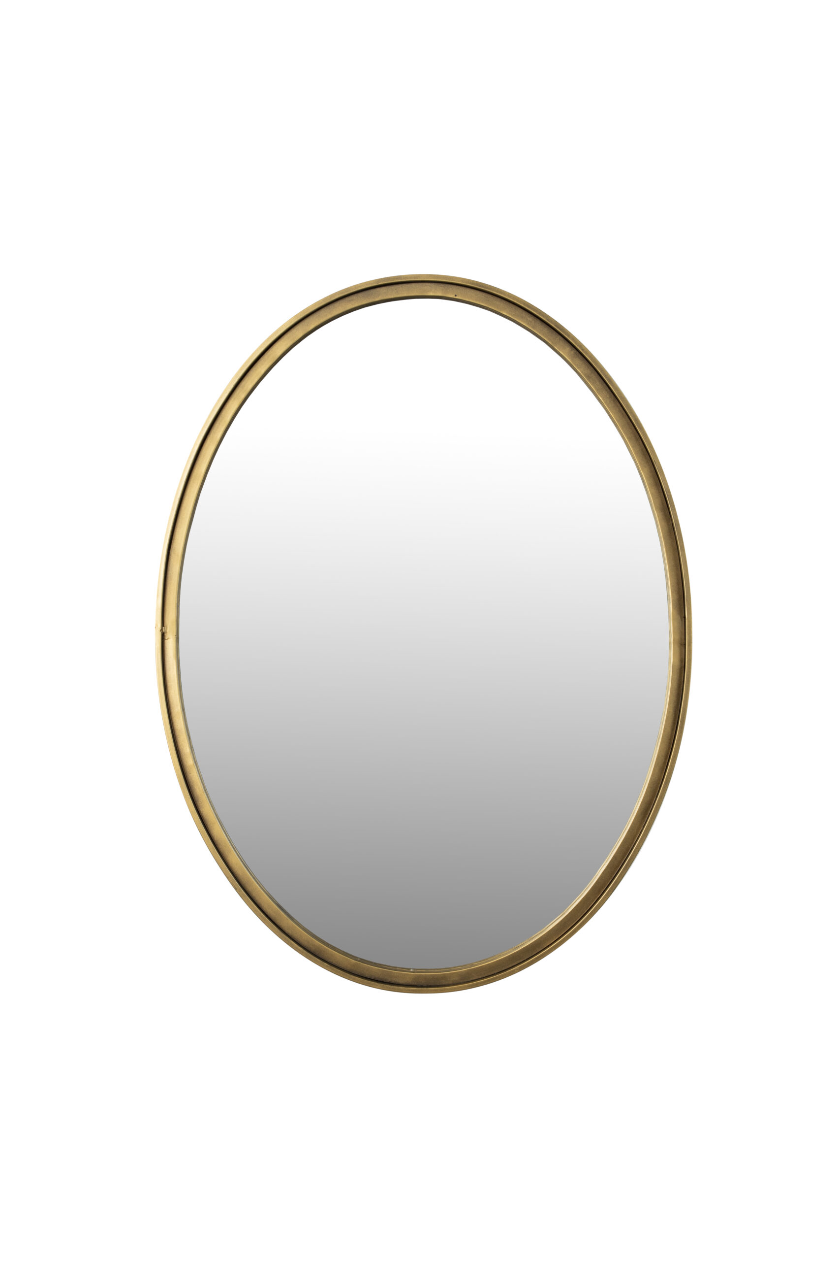 White Label Living Matz Vægspejl Oval Spejlglas Og Antik Messing Jern 80x60
