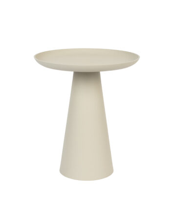 White Label Living Ringar Large Sidebord  Rund Elfenben Metal  ø39