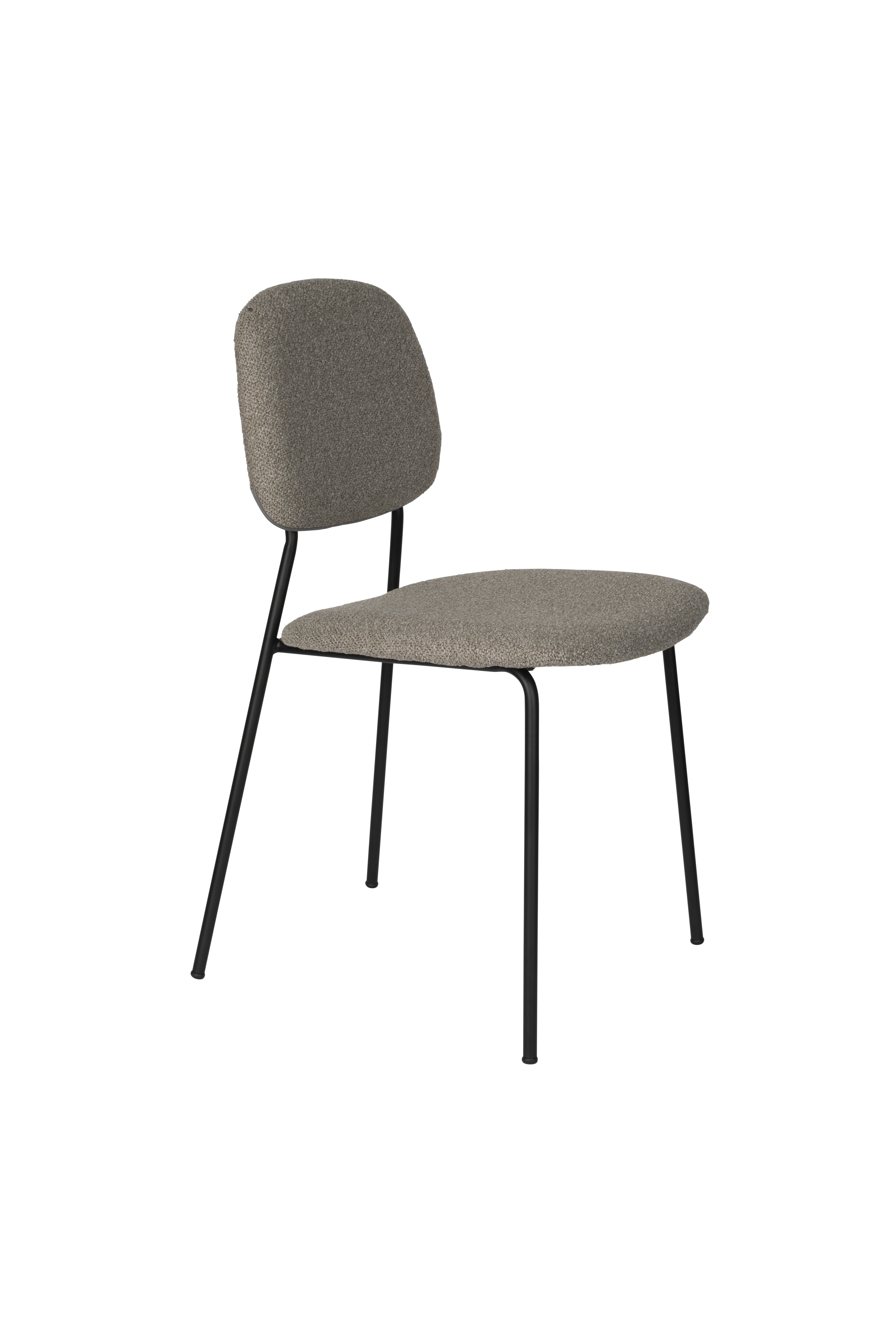 White Label Living Roos Spisebordsstol Varm Beige Grå Polyester Og Sort Stål