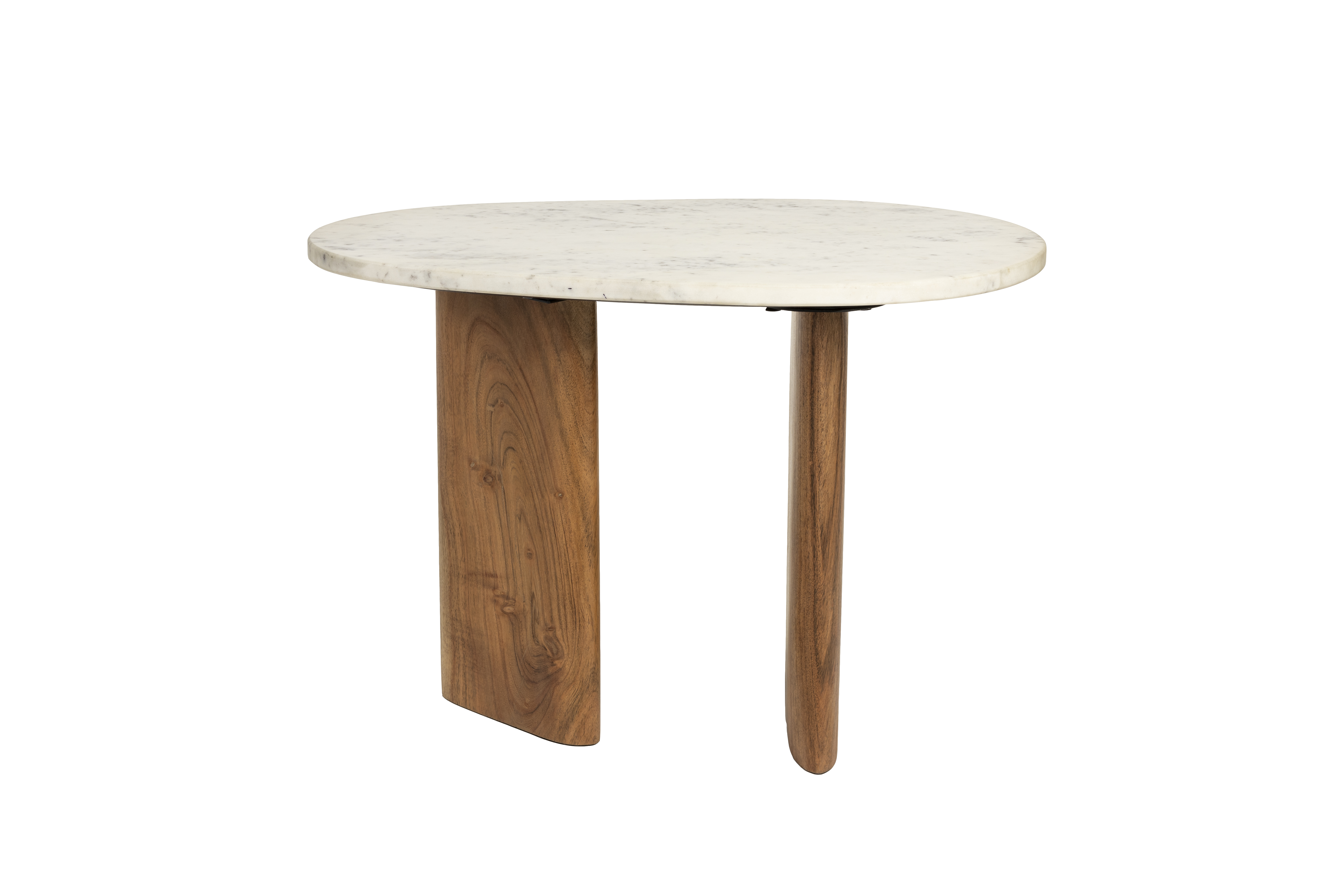 White Label Living Tanda Sidebord  Organisk Beige Marmor Og Brun Akacietræ  56x37