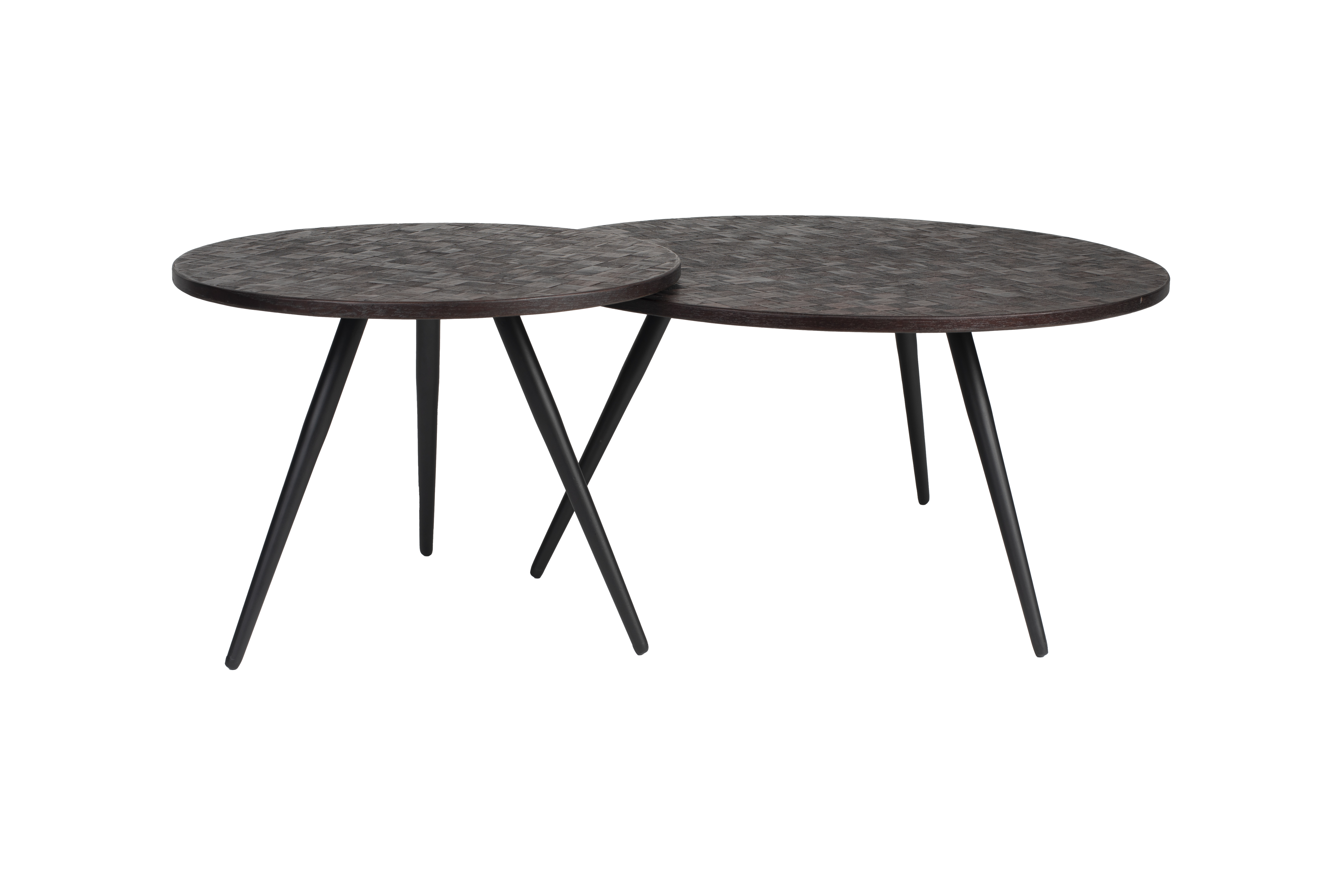 White Label Living Webster Sofabord Og Sidebord Brun Genbrugsteak Og Jern  Sæt Med