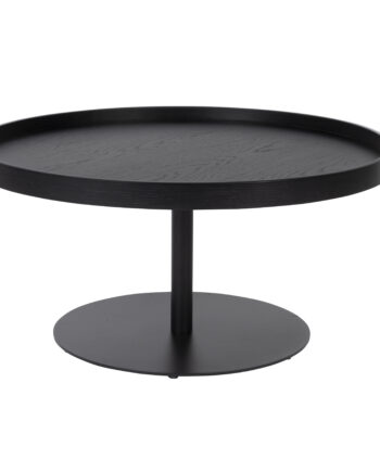 White Label Living  White Label Living Yuri   Sidebord  Rund Sort Egefinér Og Sort Jern  ø70