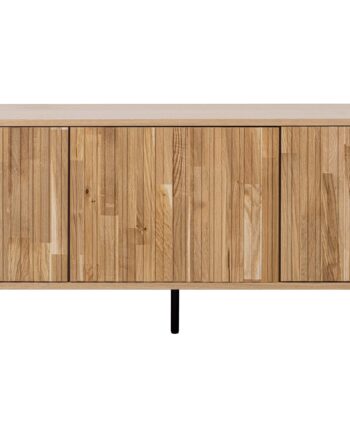 Woood Exclusive New Gravure Tv-bord       Push To Open Låger Natur Egefinér Og Sort Metal   :150