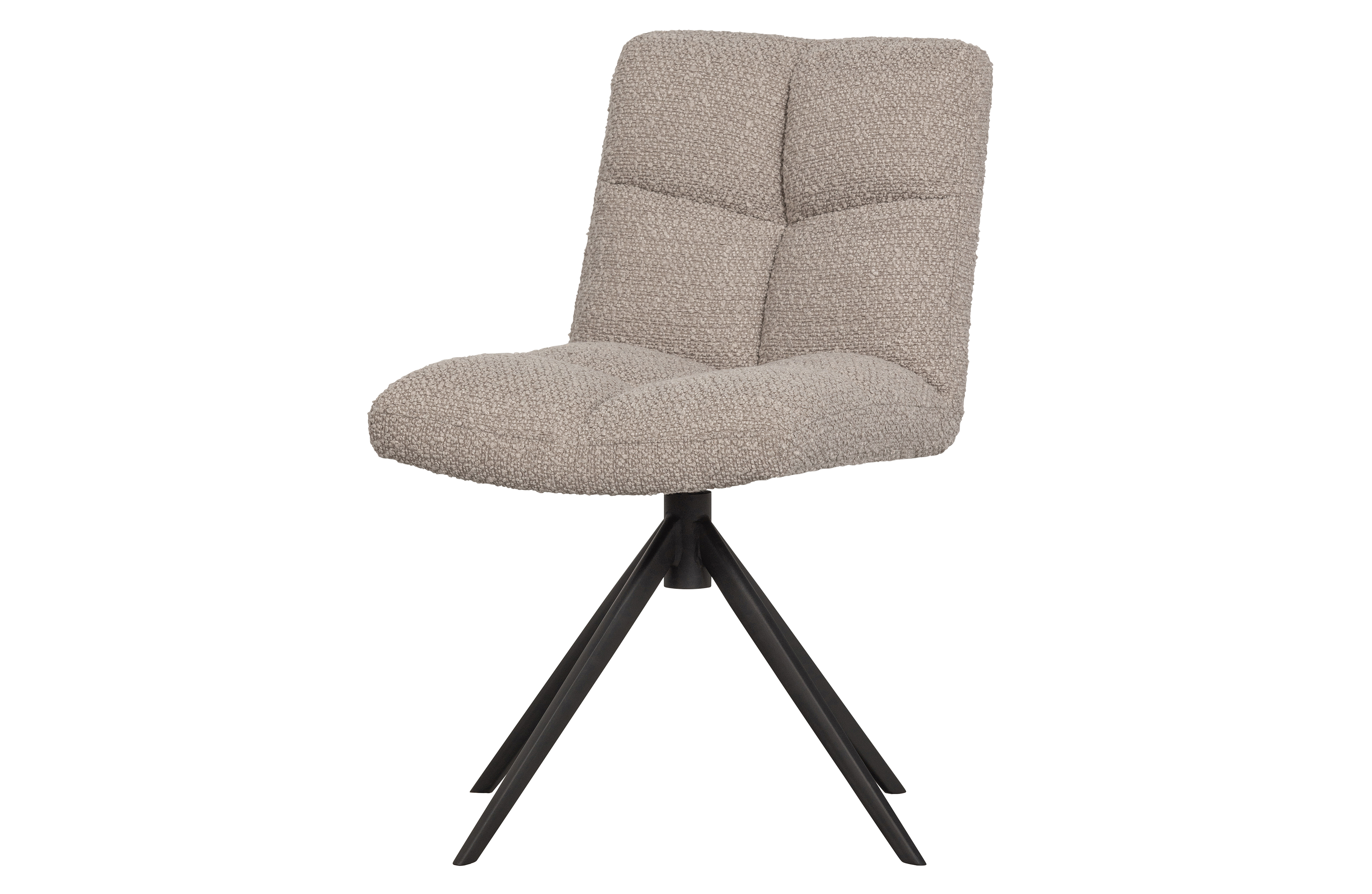 Woood Exclusive Vinny Spisebordsstol  Drejelig Sand Bouclé Polyester Og Sort Metal