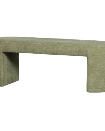 Woood Jacob Bænk  Oval Olivengrøn Chenille Stof  130x46