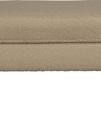 Woood Rocco Fodskammel   Sand Polyester Teddystof Med Fsc-certificeret Bøgetræ H47ã B51ã L77