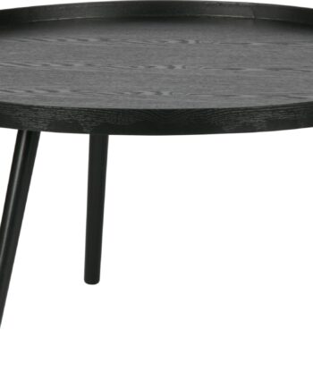 Woood Sidebord Mesa ø78 Cm Sort Fsc-certificeret   Minimalistisk Mdf   Fyrretræsben Småbord