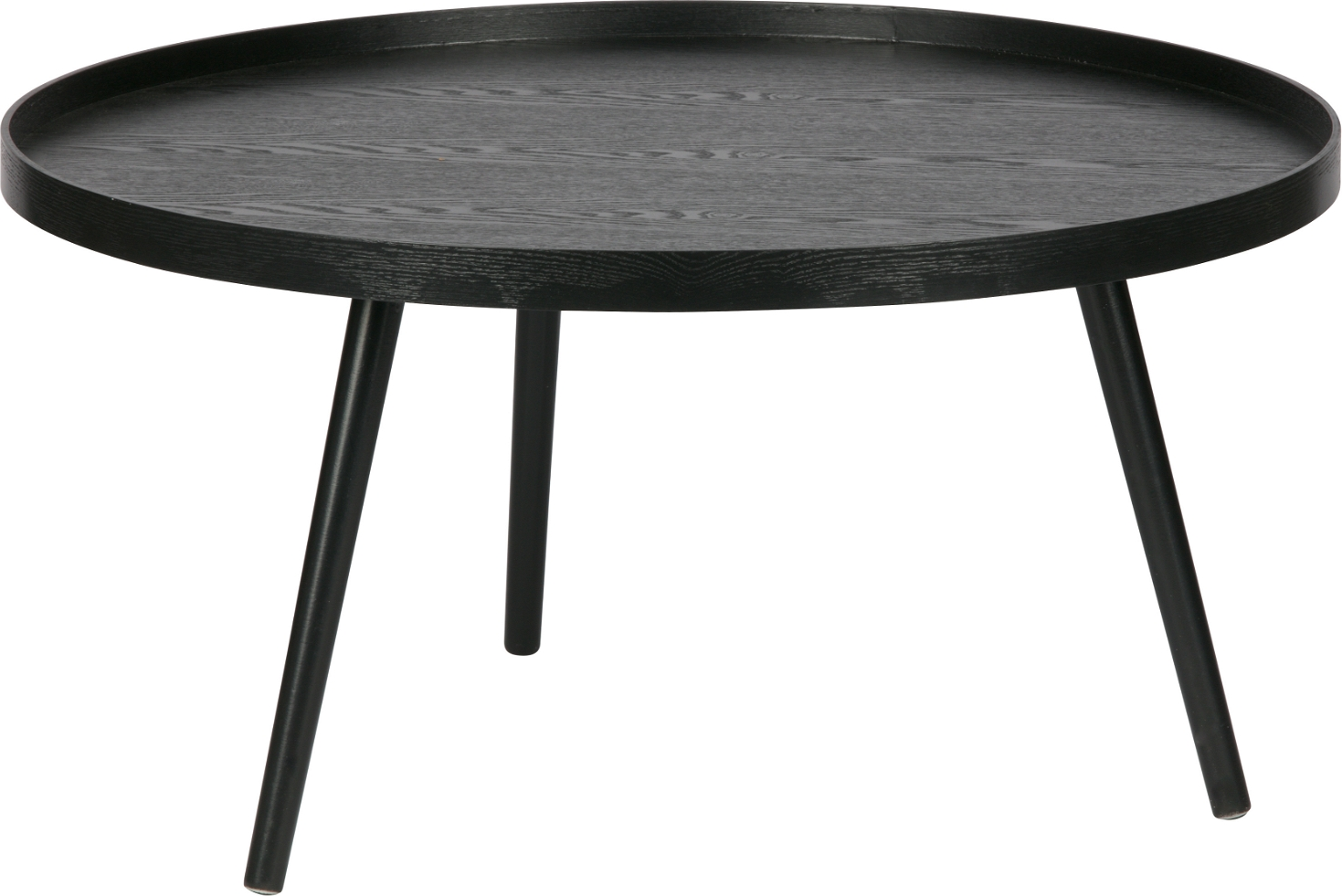 Woood Sidebord Mesa ø78 Cm Sort Fsc-certificeret   Minimalistisk Mdf   Fyrretræsben Småbord