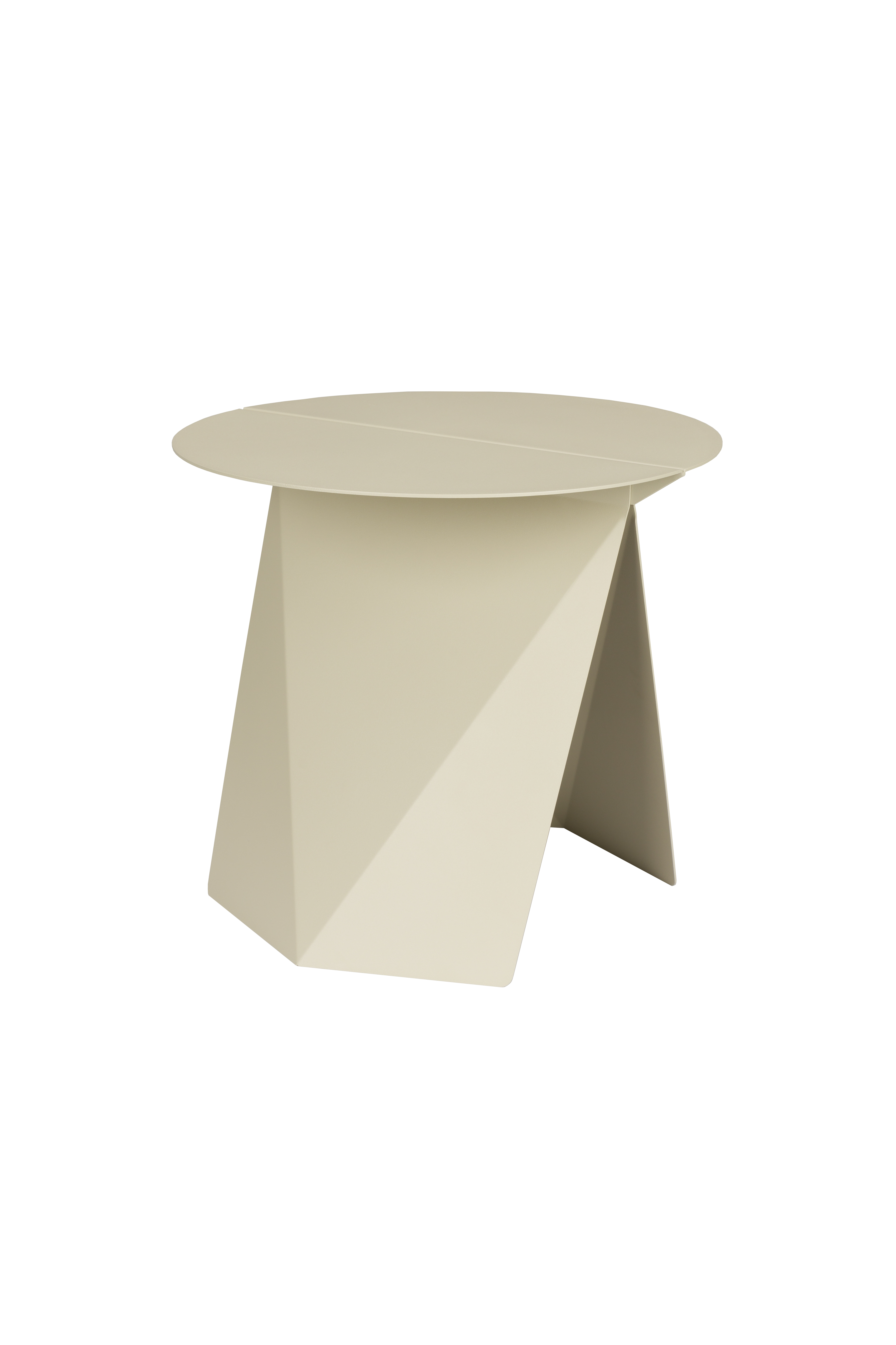Zuiver Foldy Sidebord  Rund Beige Stål  ø45