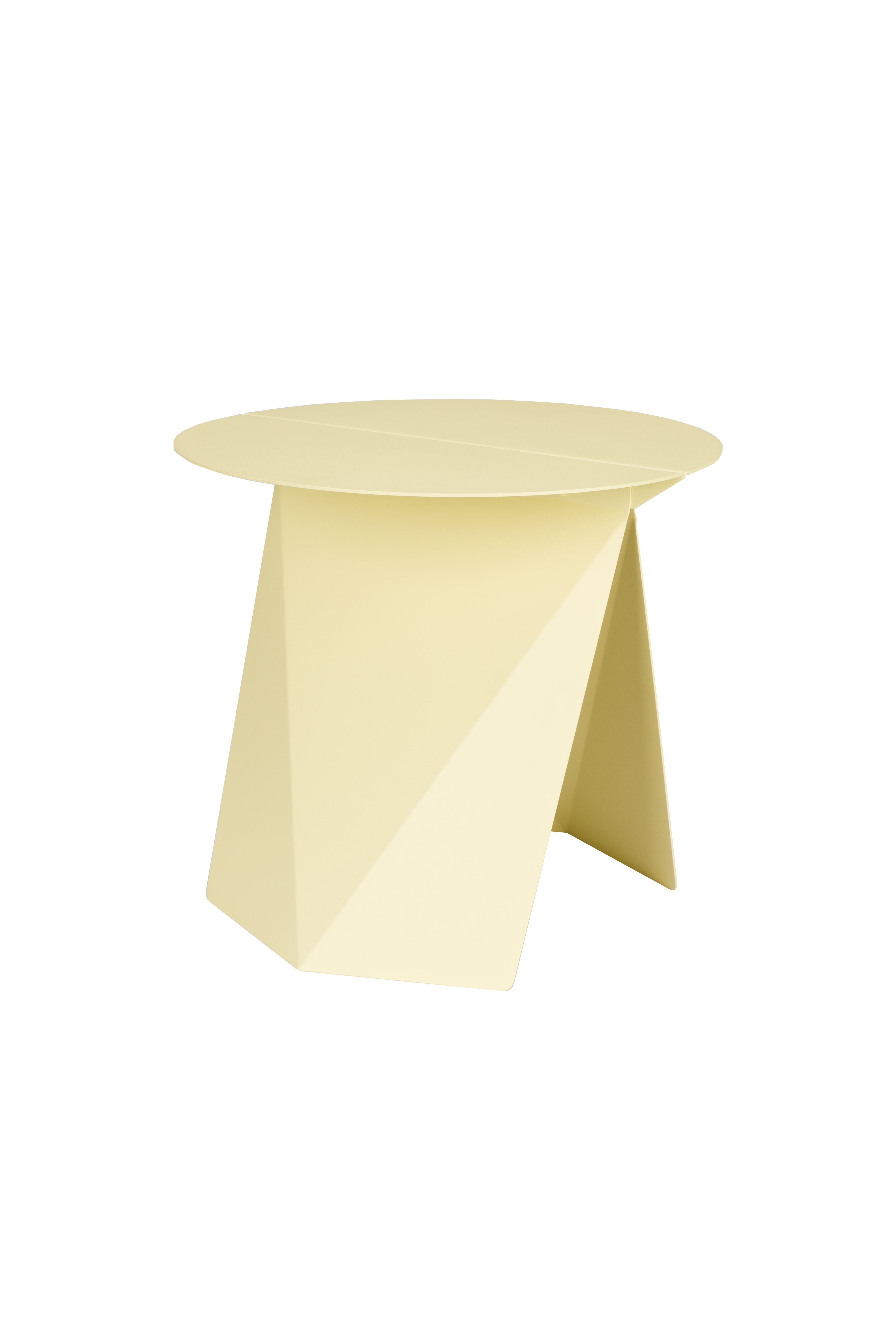 Zuiver Foldy Sidebord  Rund Citron Gul Stål  ø45