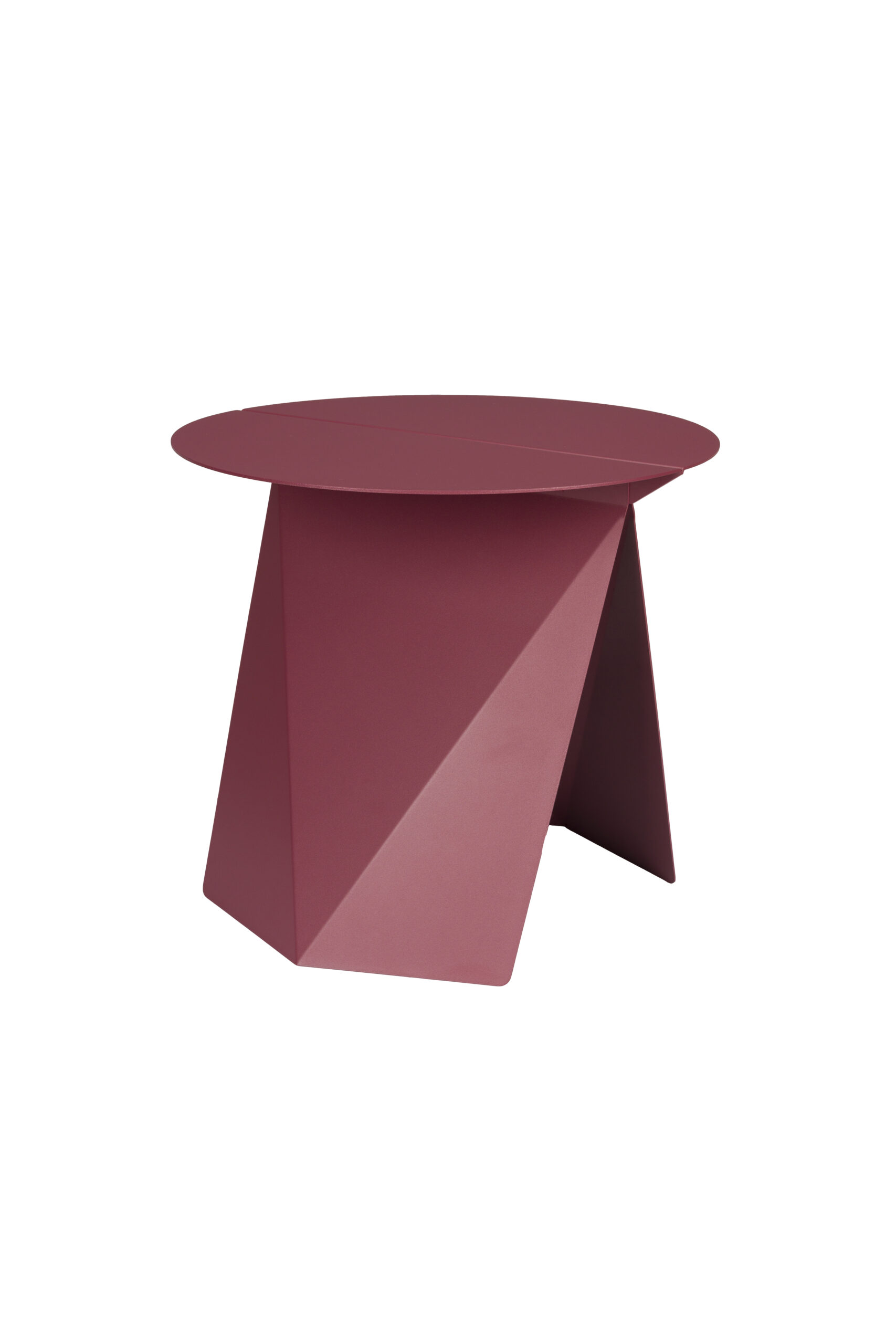 Zuiver Foldy Sidebord Rund Marsala Rød Stål ø45