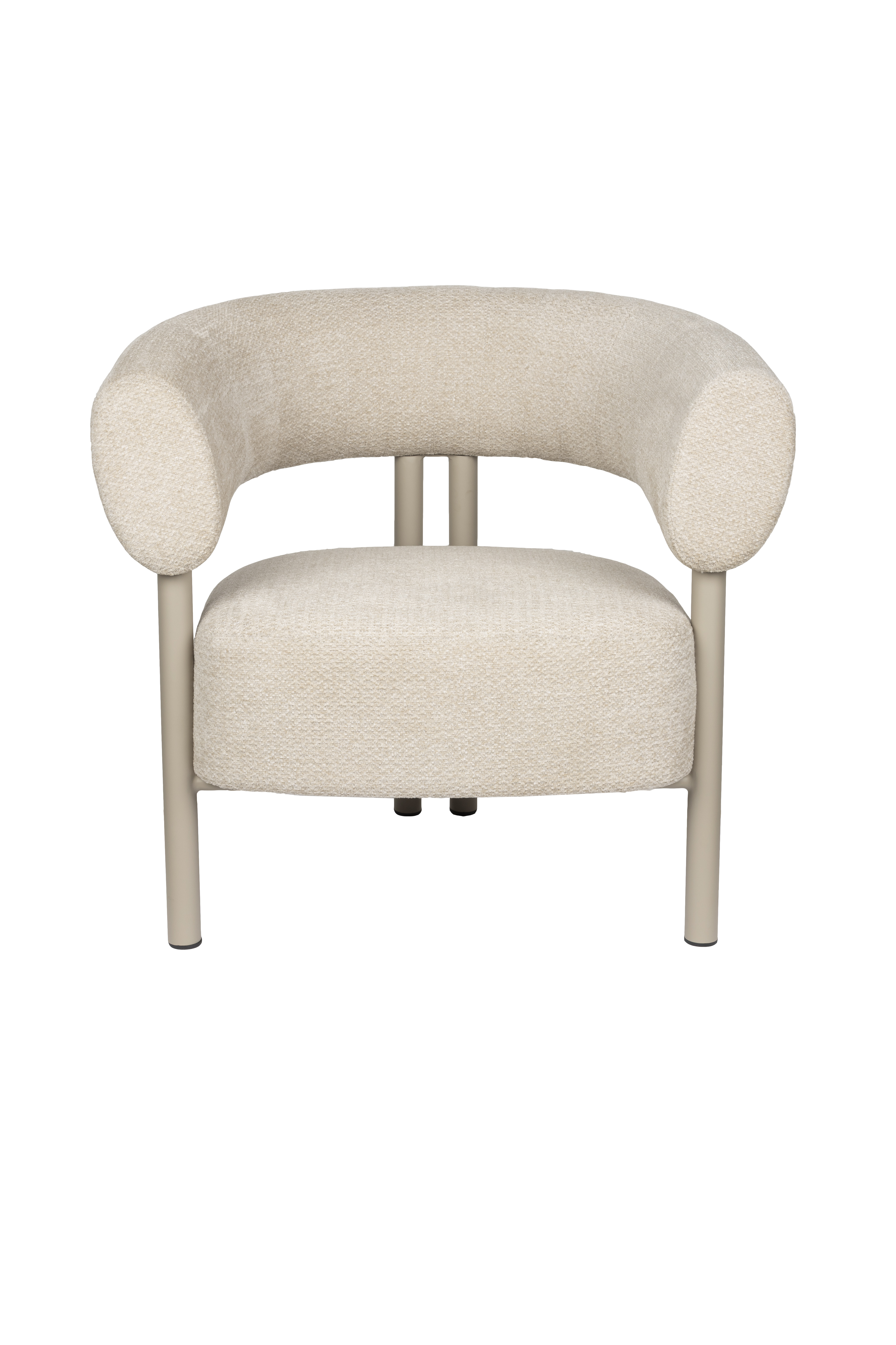Zuiver Heels Loungestol     Armlæn Beige Polyester Og Stål