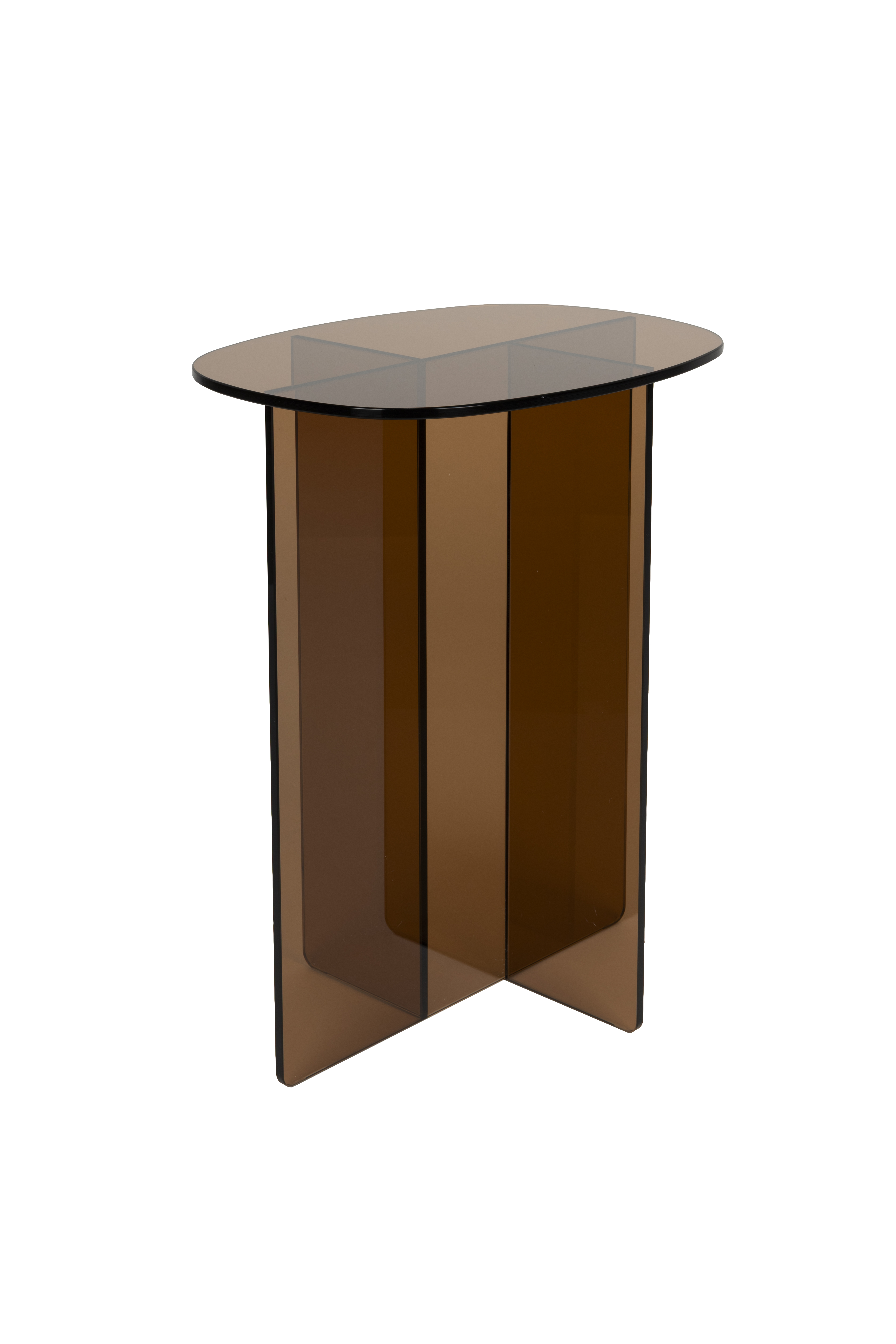 Zuiver Linea Sidebord  Oval Brun Glas  40x30
