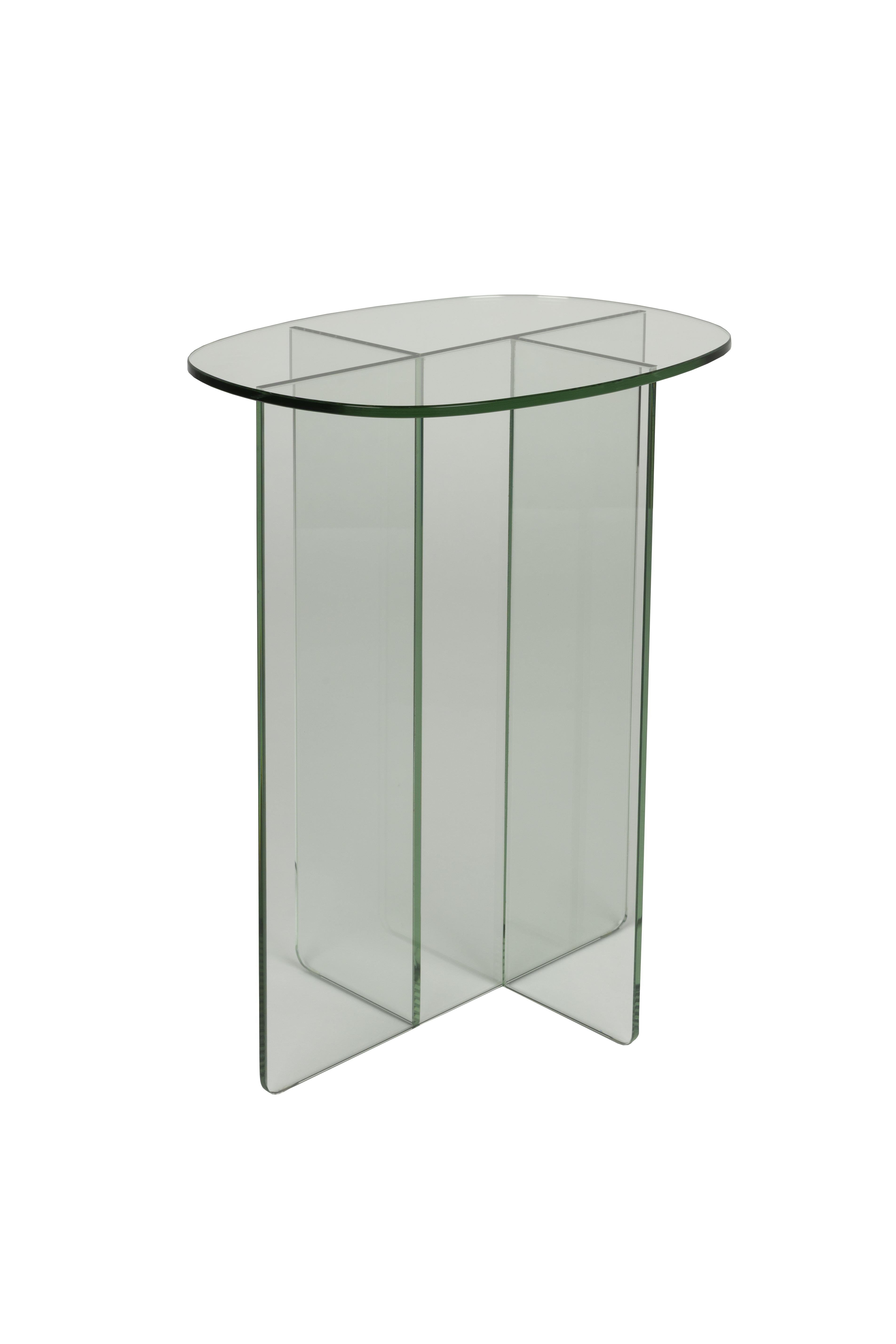 Zuiver Linea Sidebord  Oval Klar Glas  40x30