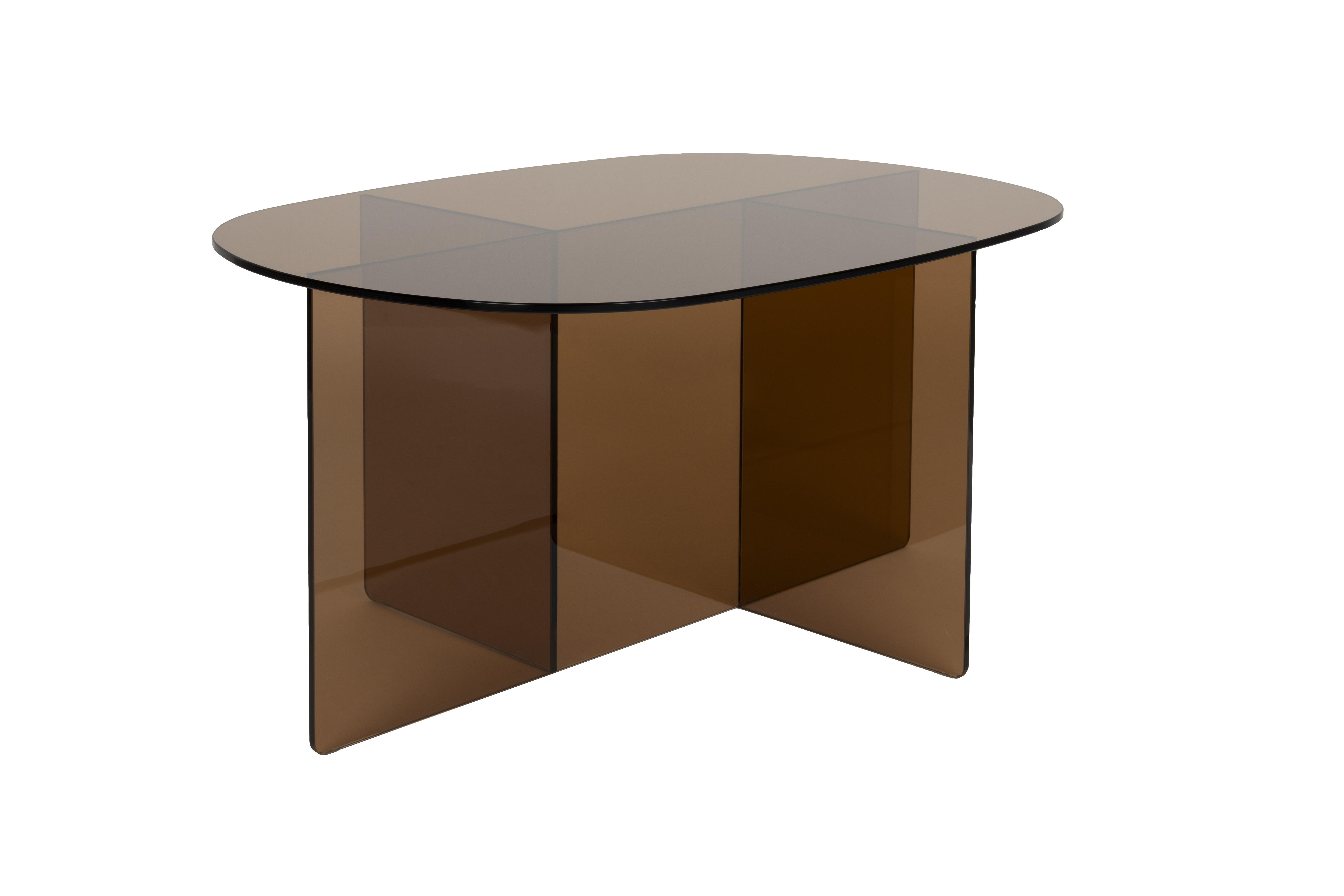 Zuiver Linea Sofabord  Oval Brun Glas  80x60