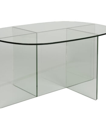 Zuiver Linea Sofabord  Oval Klar Glas  80x60