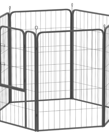 -panels Kraftig Hundegård Med Sikkerhedsdør  Indendørs Udendørs  Have  Camping  100 Cm Høj