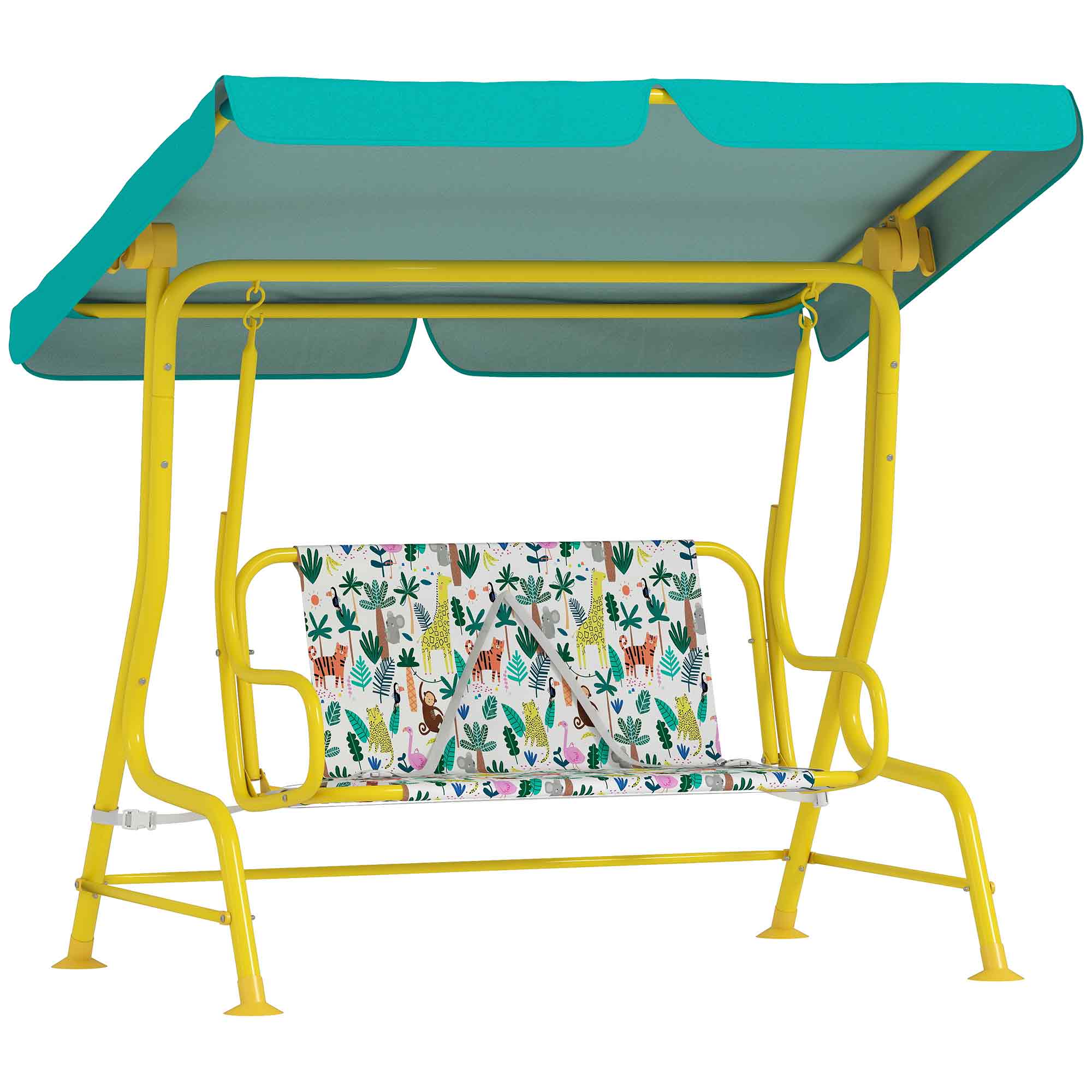 -personers Hollywood-gynge Til Børn Med Justerbar Solskærm Og Sikkerhedssele Til Børn Alderen - år Op Til 60 Kg 112x75x120 Cm Grøn