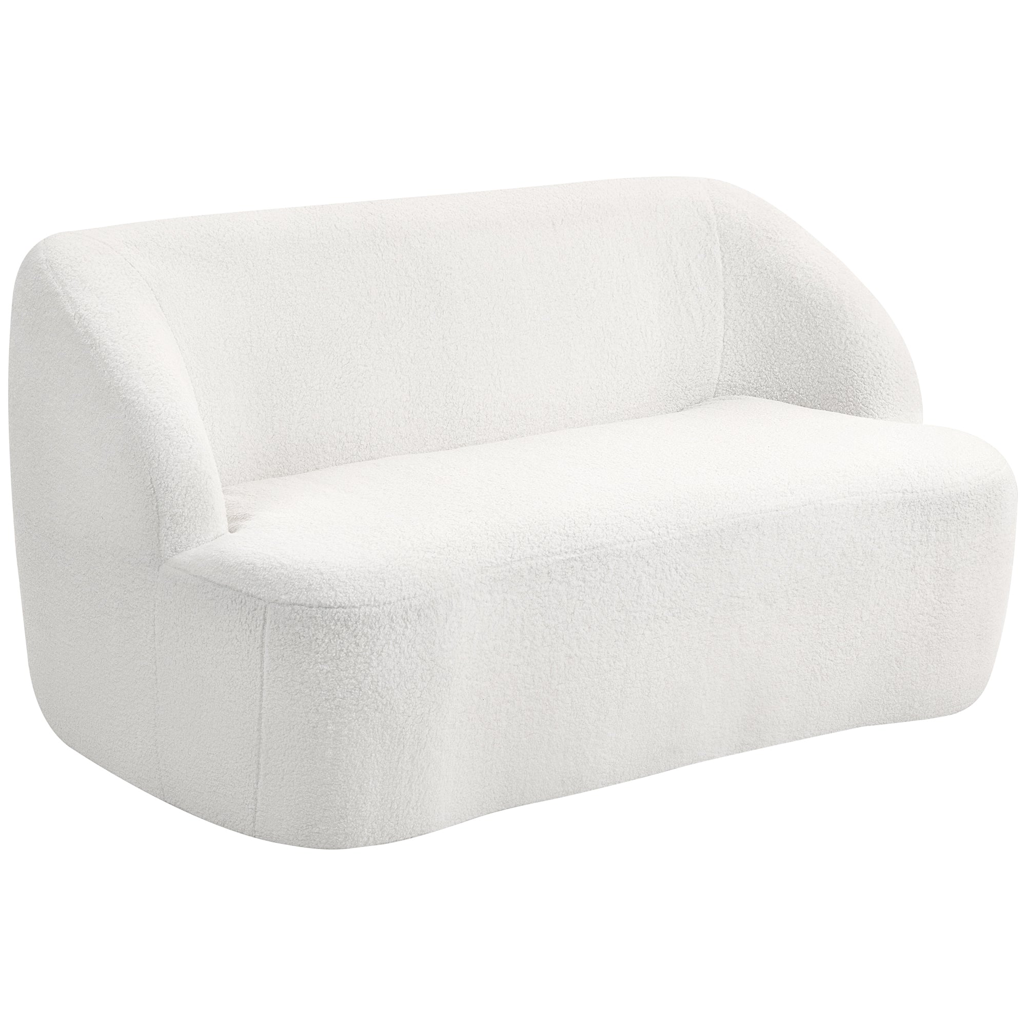 -personers Sofa  Buet Design  Polstret Sofa Med Fleecebetræk  Til Stue  Soveværelse  Hjemmekontor  Cremehvid