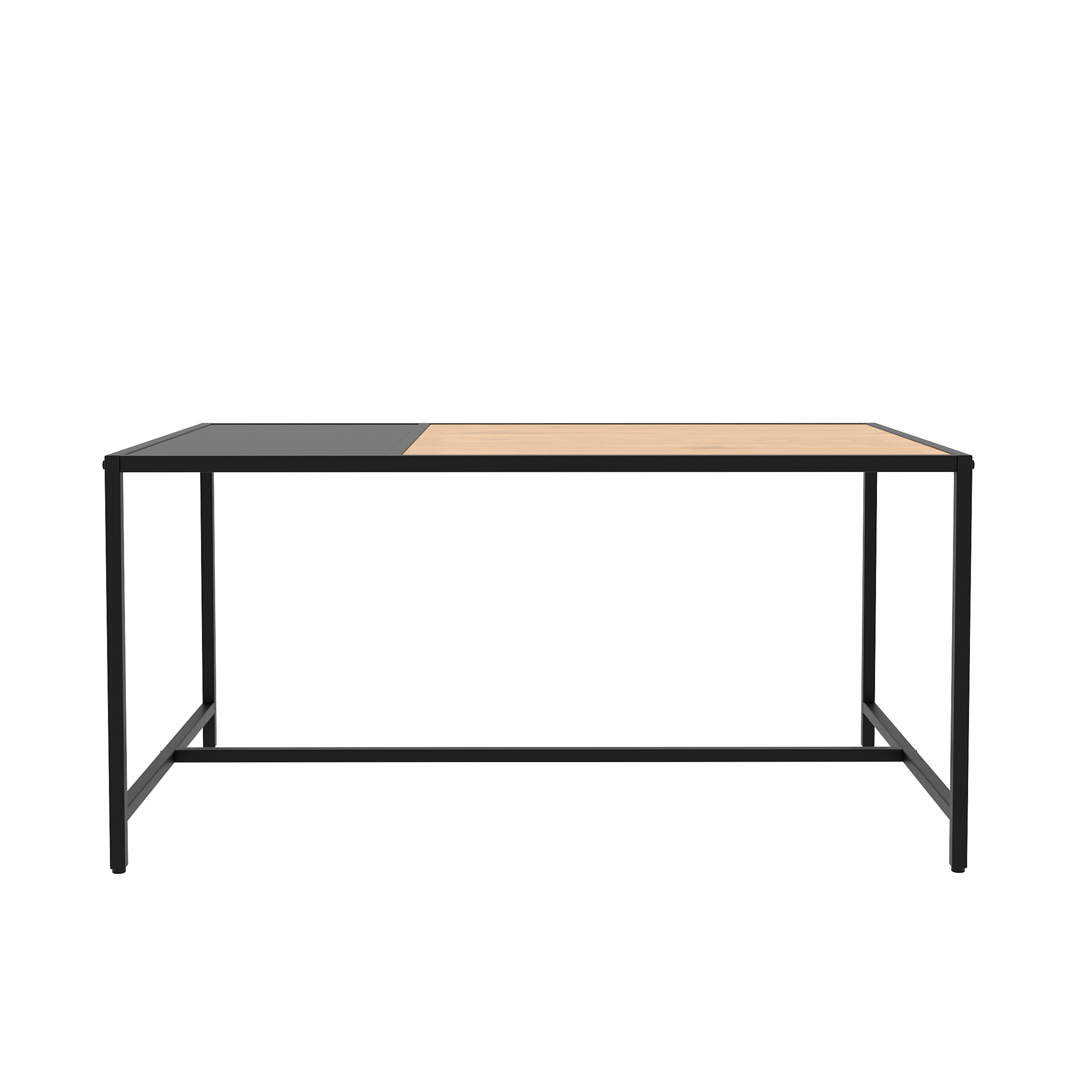 Altino Sofabord  Rektangulær Natur Vildeg Melamin Og Sort Metal  60x100
