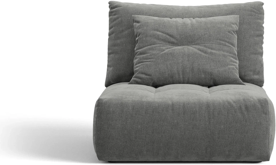 Armløst Modul Micadoni Bloom Modulsofa  Wind 89 Tekstureret Stof Mørkegrå  H97xb95xd107
