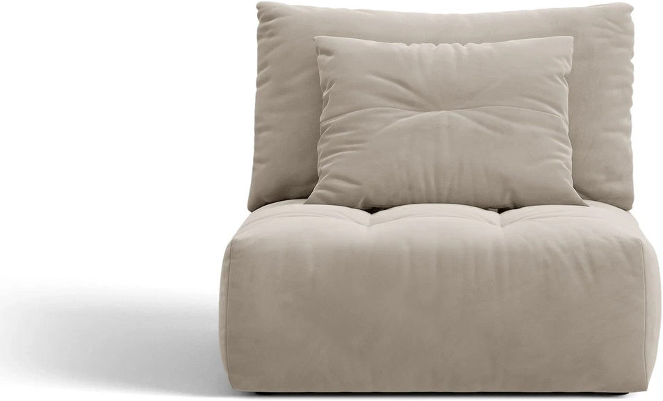 Armløst Modul Til Byg-selv Sofa Micadoni Bloom  Velour Lys Beige