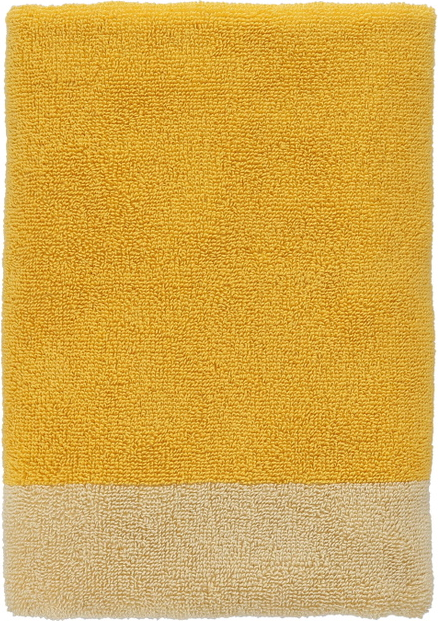 Badehåndklædesæt Ona Pixie Stk 50x100 Cm Bomuld Gul Med Creme Kant Inkl Gaveæske