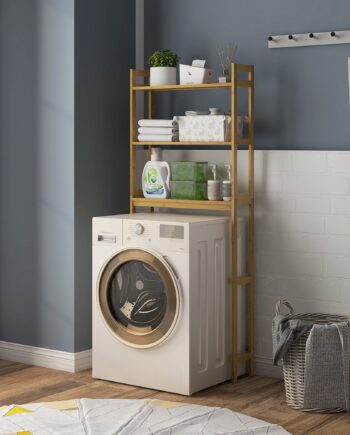 Badeværelsesreol  Toilethylde    Hylder  Vandafvisende  68 Cm   20 Cm   165 Cm  Naturfarvet