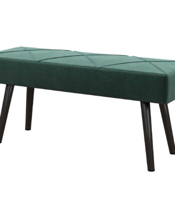 Bænk Polstret Bænk Sengebænk  Fløjlslook  100   36   45 Cm  Grøn