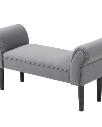 Bænk  Sengebænk  Robust Konstruktion  Blød Polstring  102x36x51 Cm  Grå