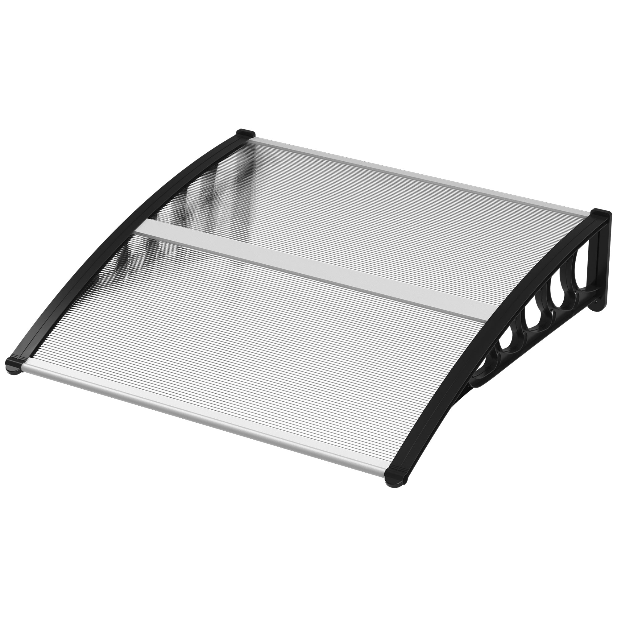 Baldakin Til Hoveddør Vindue  Vejrbestandig  Transparent  Aluminium Polycarbonat  103   96     27 Cm  Sort