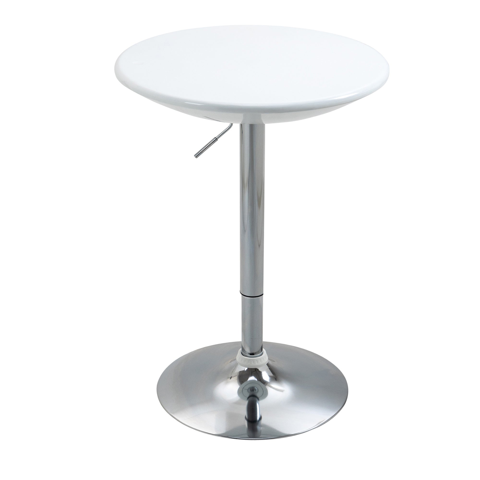 Barbord Moderne Spisebord Højdejusterbart Bistrobord Højt Bord Diskbord Skrivebord Rundt Metal Abs Lak Hvid ø61   76-97 Cm