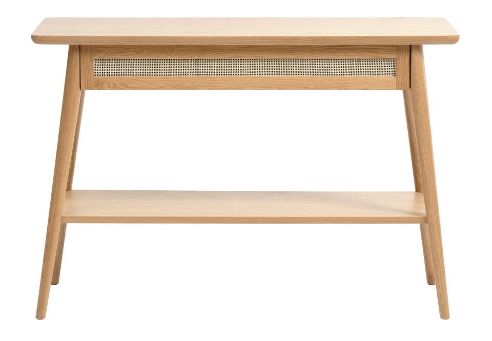 Barrali Konsolbord       Hylde Og   Skuffe Natur Rattan  Egefinér Og Egetræ  110x40