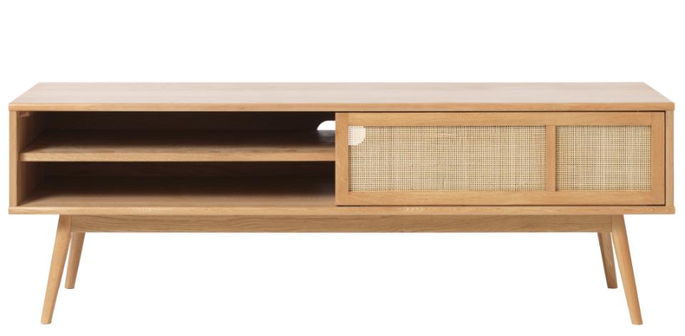 Barrali Tv-bord       Skydelåge Og   Hylde Natur Rattan Og Egetræ  150x45