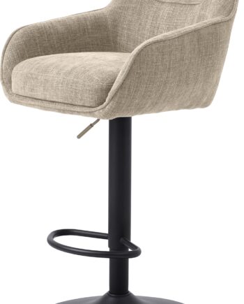 Barstol Barkruk Nordique Design Avola  Justerbar H95 110 Cm  Stålben  Polstret 100  Polyester  Beige Sort