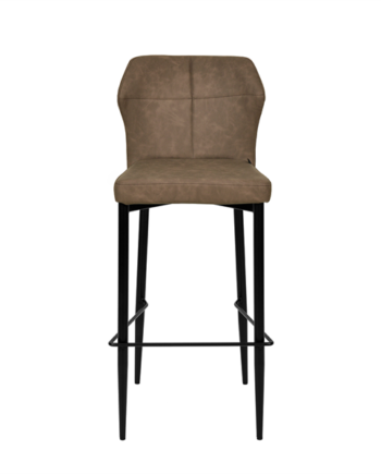Barstol House Of Sander Runa Brun Pu Højbordsstol Sort Metalramme 73 Cm Siddehøjde