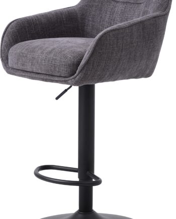 Barstol Nordique Design Avola   Polstret  Højdejusterbar 95   110 Cm  Stål 100  Polyester  Mørkegrå Sort